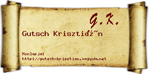 Gutsch Krisztián névjegykártya